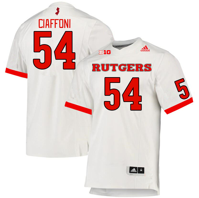 Men #54 Nick Ciaffoni Rutgers Scarlet Knights College Football Jerseys Stitched Sale-White
